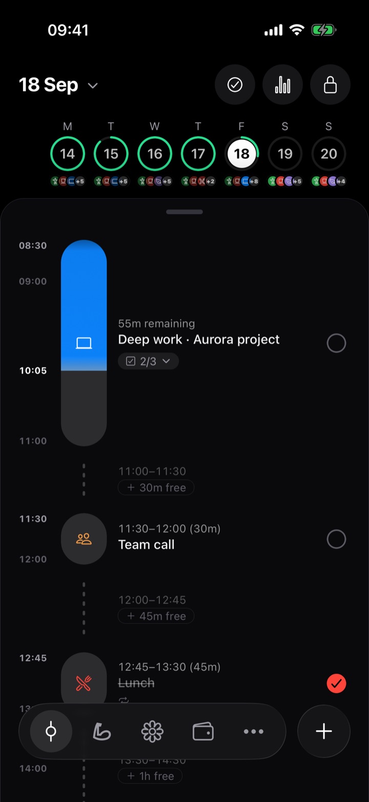 Gosifi home screen showing today