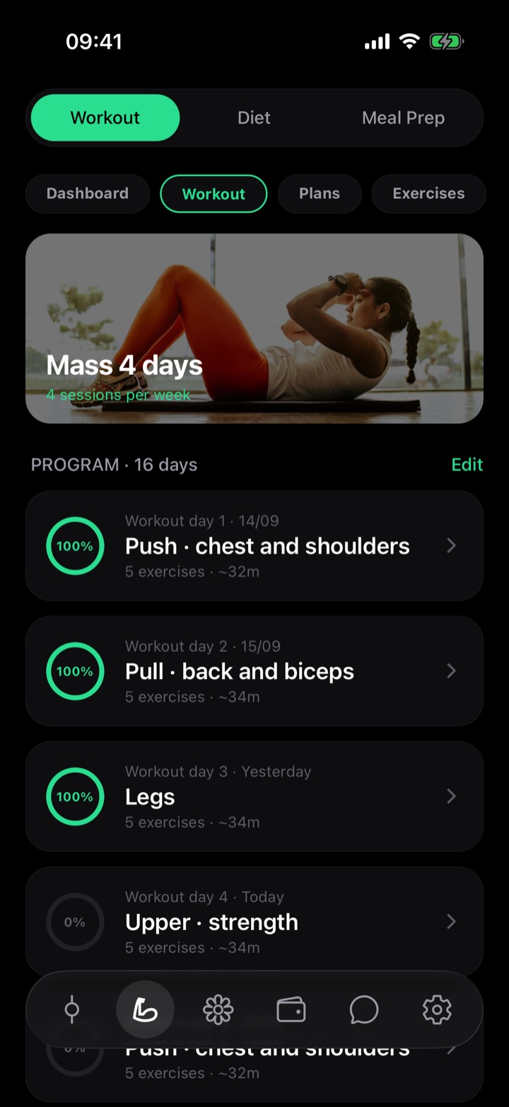 Weekly training plan in Gosifi