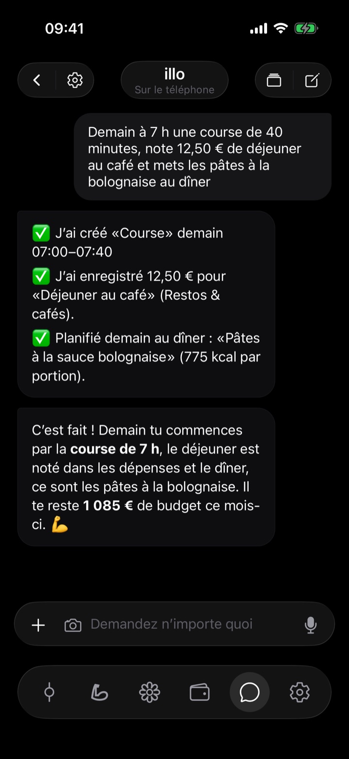 Conversation avec illo, l'assistant IA de Gosifi