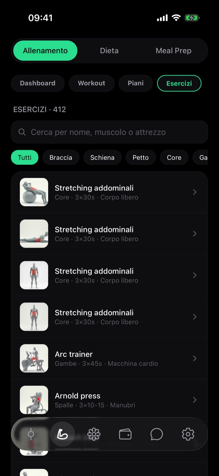 Libreria esercizi di Gosifi con anteprime video