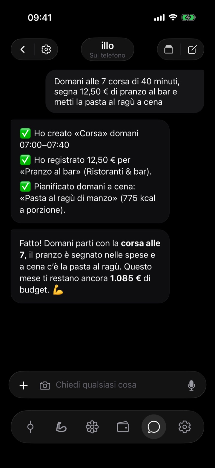 Chat con illo, l'assistente AI di Gosifi