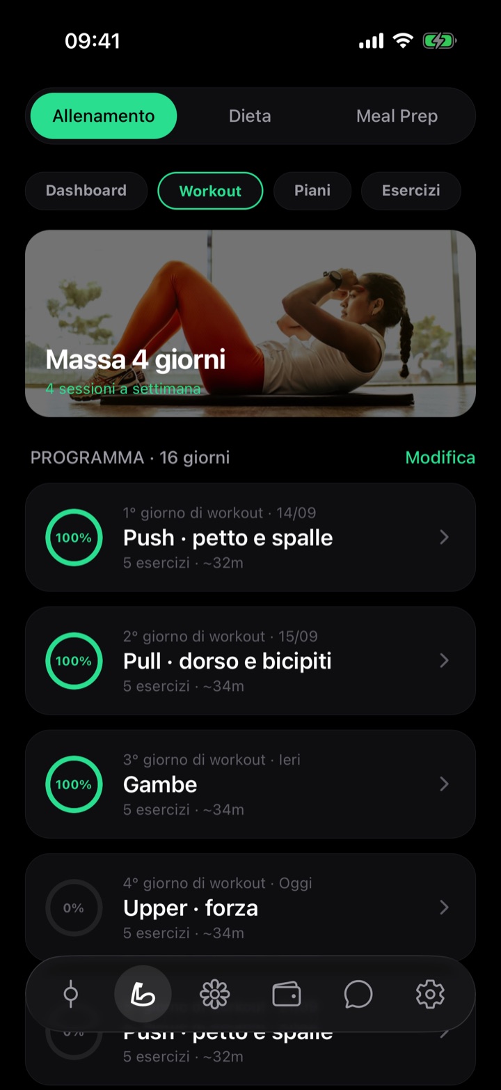 Piano di allenamento della settimana in Gosifi